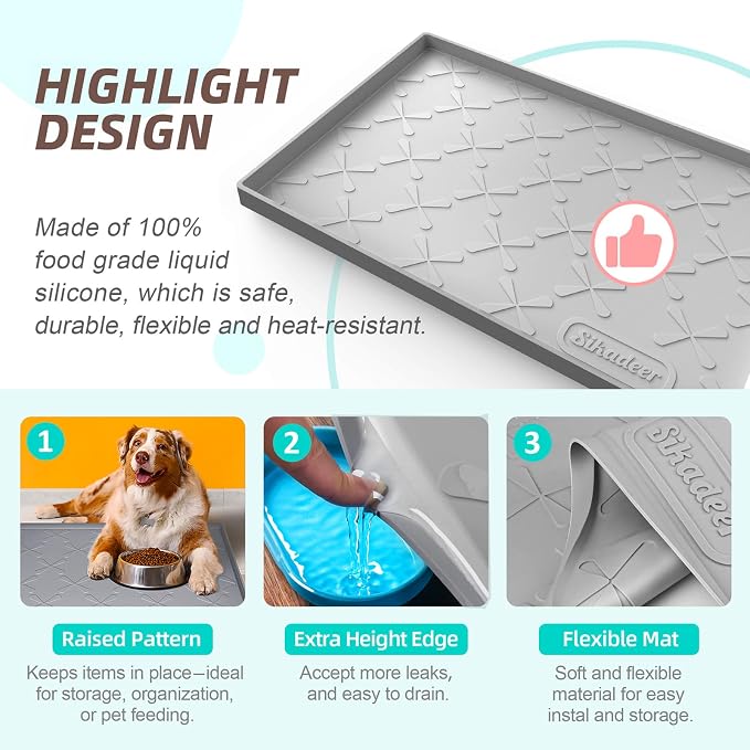 SIKADEER 31" x 22" Under Sink Mat Waterproof, Silicone Mat Kitchen Drawer Shelf - Image 2