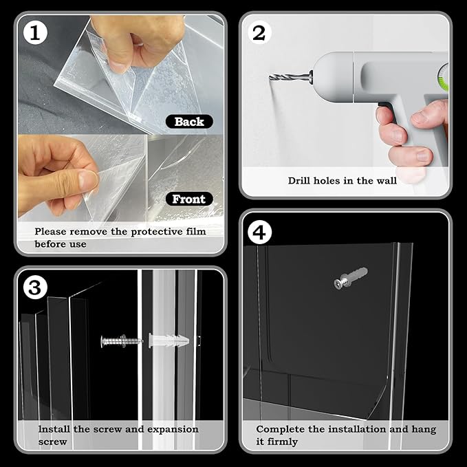 Acrylic Brochure Pamphlet Holder, 3 Magazine Holders and 12 Pamphlet Holders - Image 3