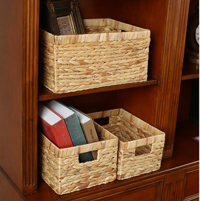 Storage Baskets, Woven Natural Water hyacinth Box - Image 2