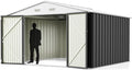 Greesum 10x10FT Outdoor Storage Shed, Utility Tool Shed Metal Storage Shed by BuynowfromGreesum