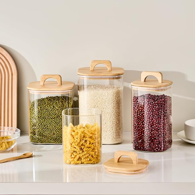 Sweejar 4 qt Large Jars with Bamboo Lids, 1 Gallon Glass Candy Jar with Lid - Image 9