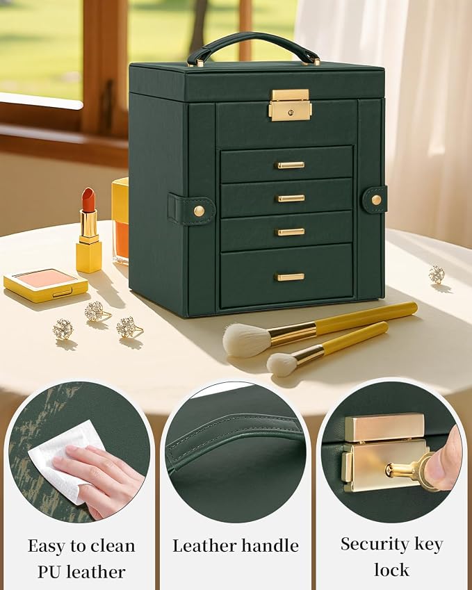 TORIBIO Jewelry Box for Women, Leather Jewelry Organizer - Image 7