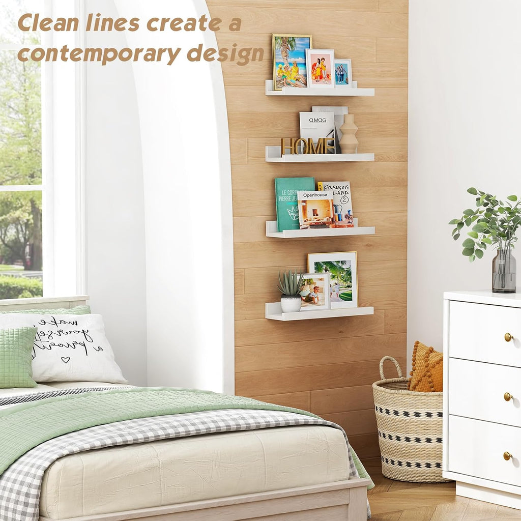 Forbena 16 In Picture Ledge Shelf, Small Floating Shelves with Lip for