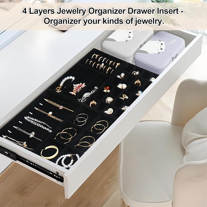 Jenseits 4 Stackable Jewelry Trays Organizer Set - Image 5