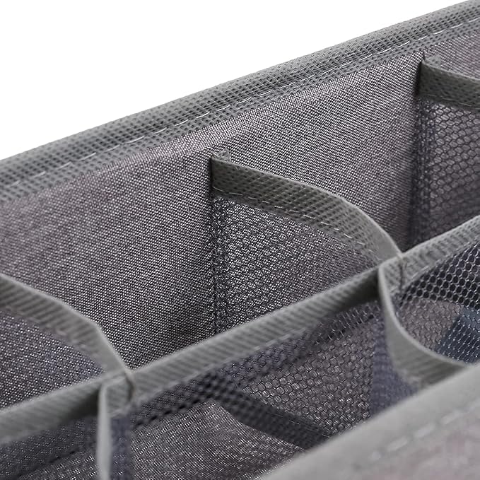 Qozary 3 Pack Sock Underwear Drawer Organizer Dividers, Collapsible Cabinet - Image 8