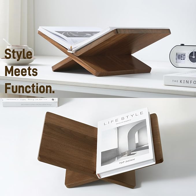 Solid Wooden Book Stand for Desktop Display & Reading –15.7" x 9.4" x 5.7” - Image 5