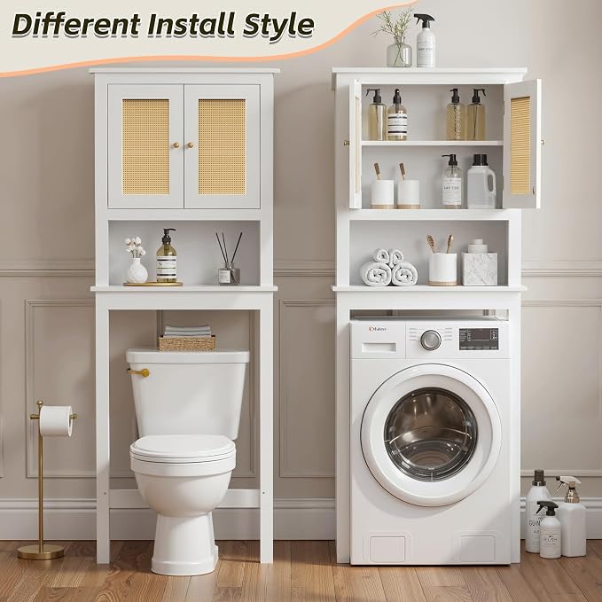 Over The Toilet Storage Cabinet, Behind Toilet Bathroom Organizer - Image 4