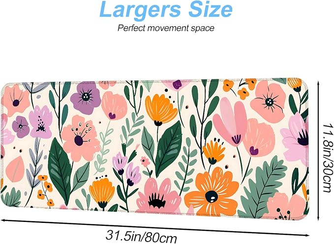 Floral Mouse Pad XXL – Large Extended Desk Mat - Image 2