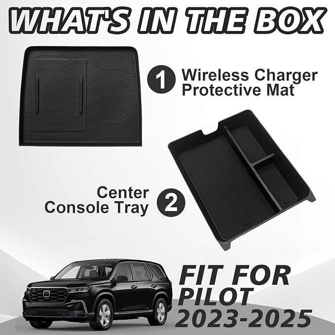 Muslogy Center Console Organizer & Wireless Charger Protective Mat Compatible - Image 7