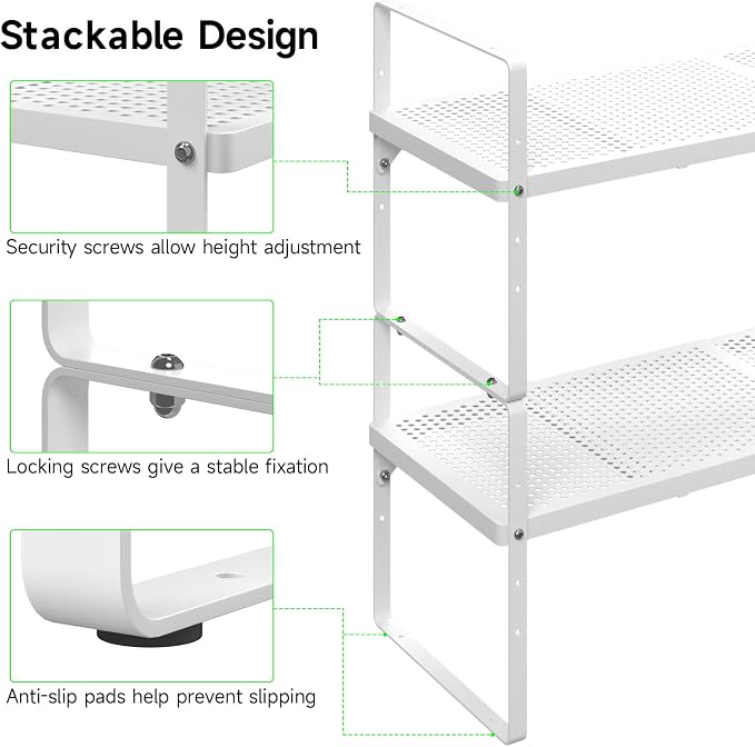 Expandable Cabinet Storage Shelf Stackable Organizer Rack - Image 3