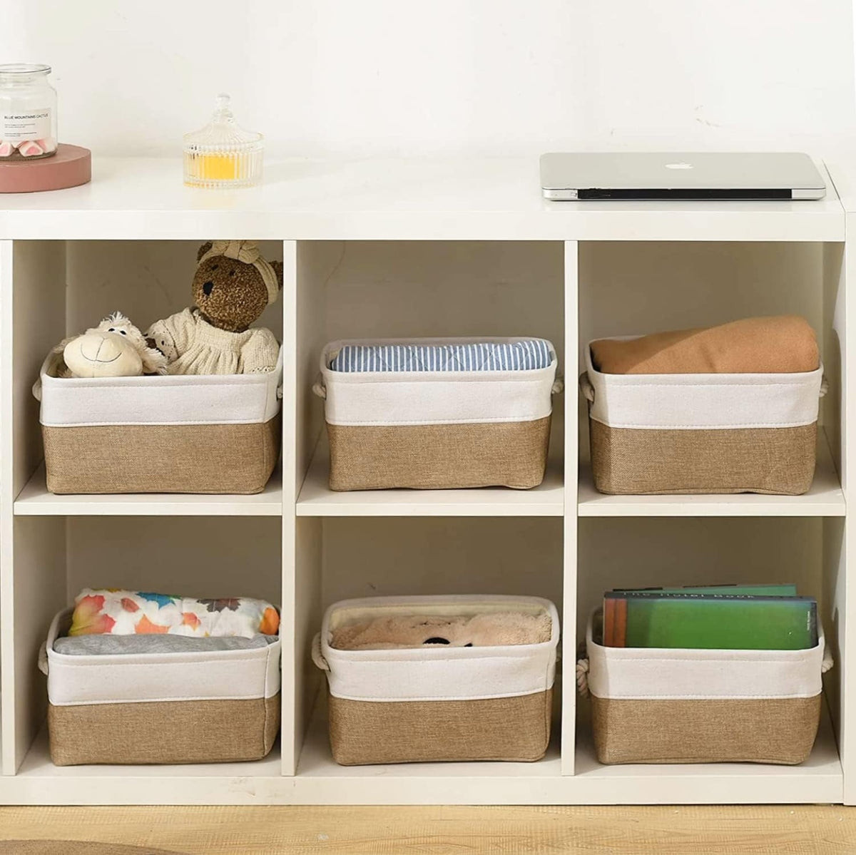 Small Baskets for Organizing, [6 PCS] Collapsible Storage Baskets for