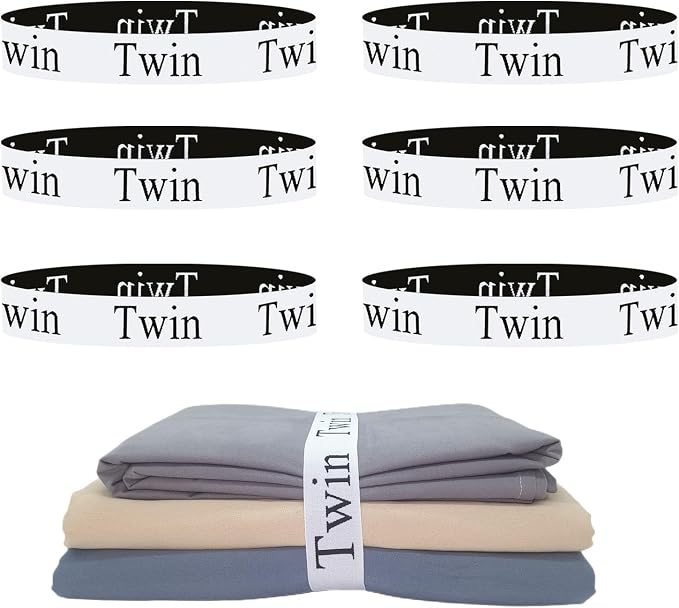 6 Pieces Bed Sheet Organizer Bands, Sheet Organizers and Storage Label Bands by Yermivie