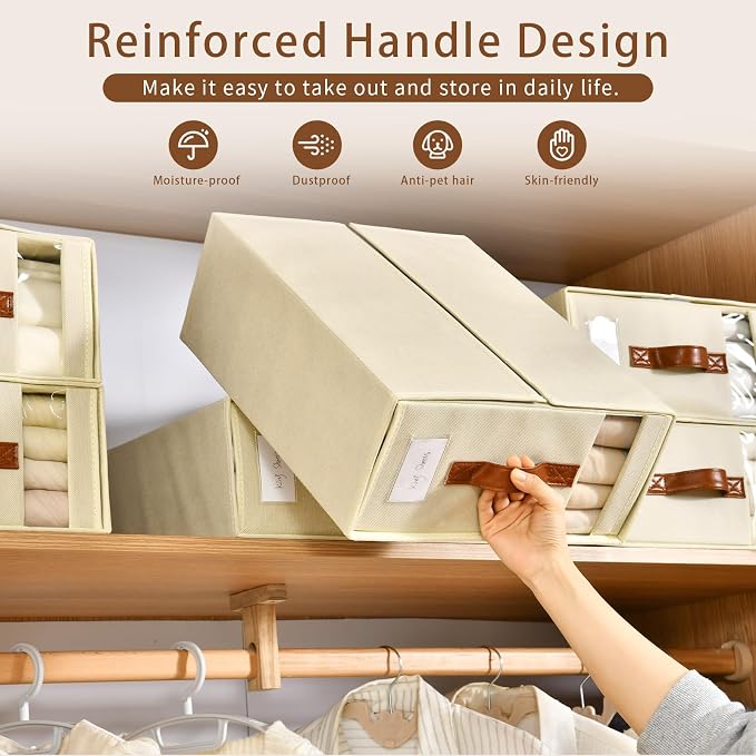 Bed Sheet Organizers and Storage, 8 Pack Linen Closet Organizers, Foldable - Image 5