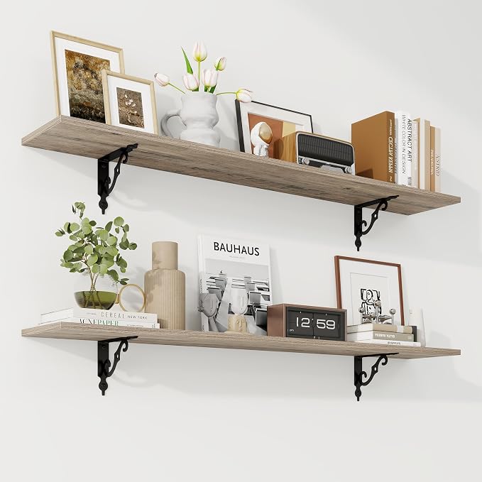 RICHFOCUS Floating Shelves for Wall Decor, 47.3W x 8D Shelves Set of 2 by Unknown