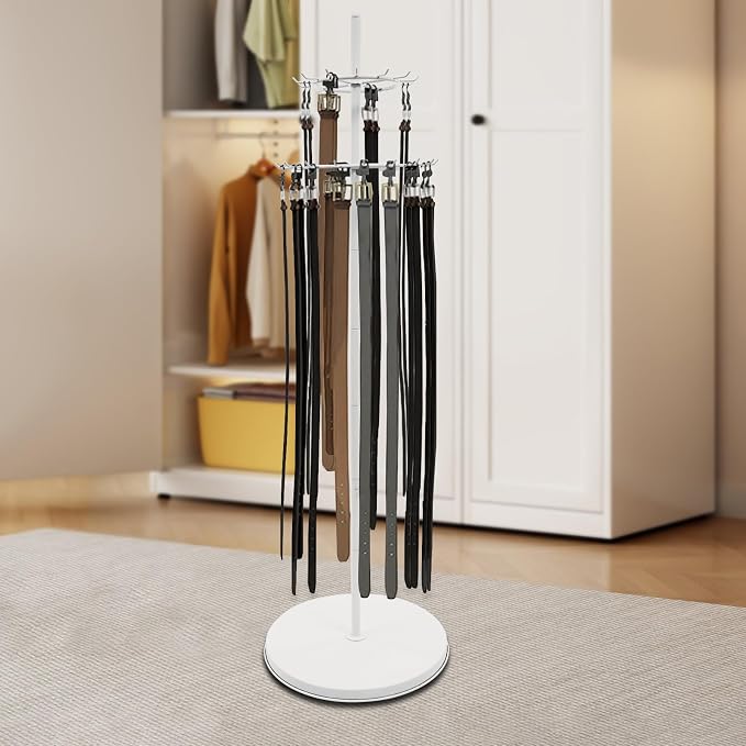 Floor Standing Belt Display, 66.1 Inch Metal Retail Tie Rack Hanger Organizer - Image 8