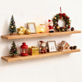 Fun Memories Rustic Elm Wood Floating Shelves, Wooden Wall Shelves 40 Inch Long by FunMemories