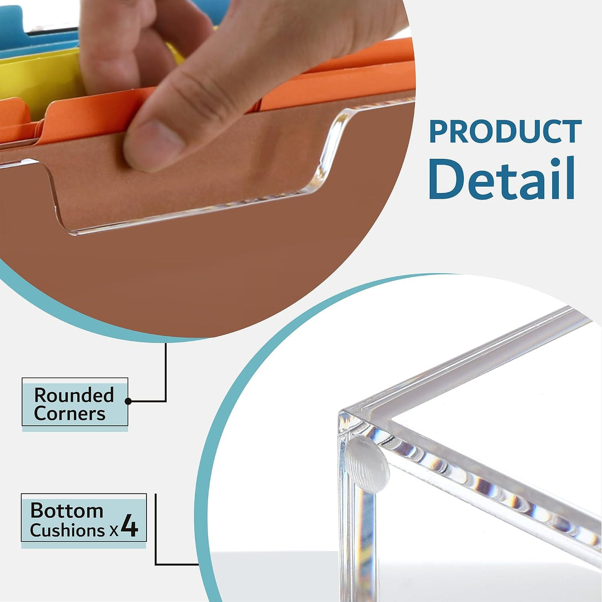 DINGHUO Acrylic File Folder Organizer, Hanging File Organizer Box