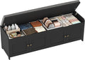 HOMEFORT 54.4" Shoe Bench with Lift Top Storage, Entryway Bench with Cushioned by HOMEFORT