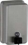 Bobrick Surface-Mounted Soap Dispenser, Vertical Tank Satin-Finish Stainless by BOBRICK