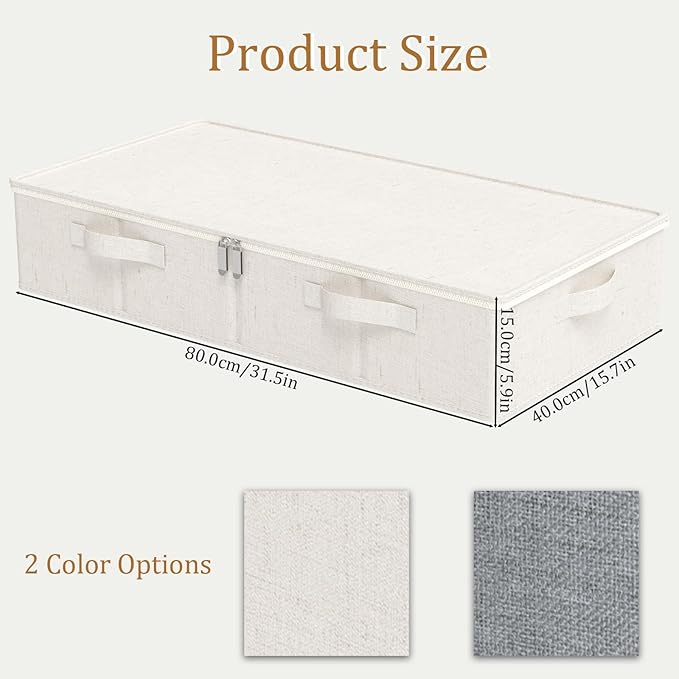 Underbed Storage Bins Drawer, Foldable Under Bed Boxes, Fabric Closet Container - Image 6