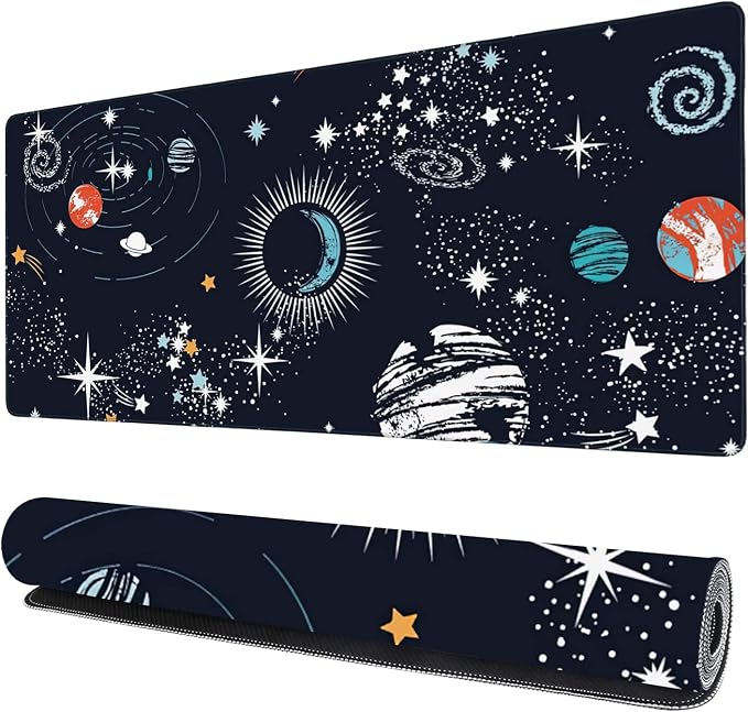 Space Galaxy Gaming Mouse Pad XXL Large Desk Mouse Pad Keyboard Mat by Uiaoiais