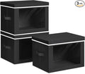 Storage Bins with Lids, 3 Pack Large Storage Cubes with Window, Closet Bins by Homsorout