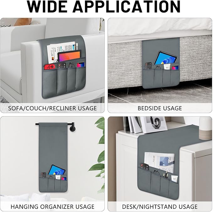 TV Remote Control Holder Couch Caddy, Non-slip Bedside Caddy Organizer - Image 3
