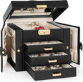 TORIBIO Jewelry Box for Women, Leather Jewelry Organizer by TORIBIO