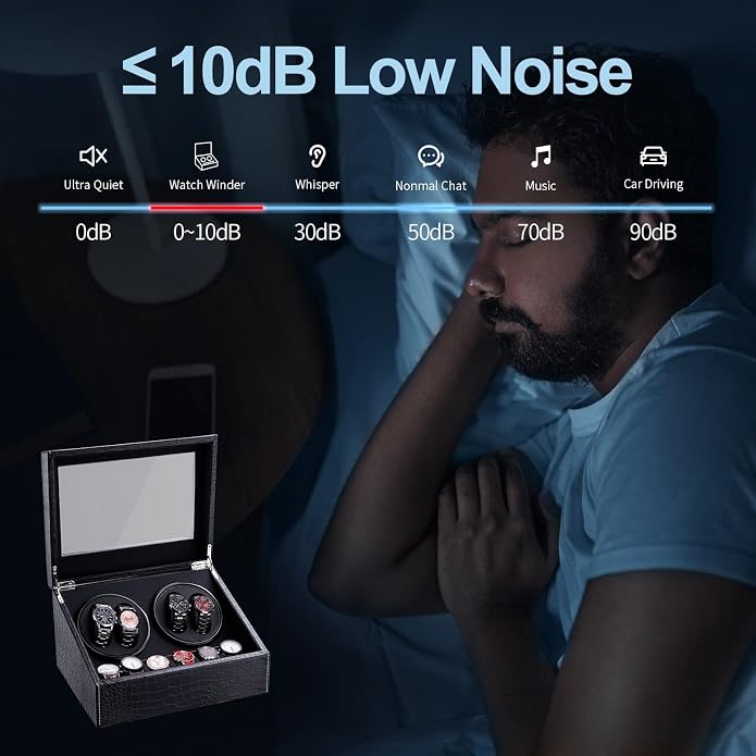 Watch Winder for Automatic Watches, Ultra Quiet Motor, 4 Automatic Watches and - Image 3