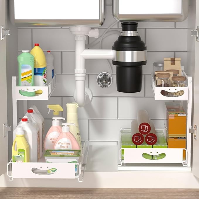Under Sink Organizer with Pull-Out Drawers, Kitchen Sink Organizer, 2 Tier - Image 3