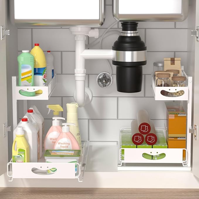 Under Sink Organizer with Pull-Out Drawers, Kitchen Sink Organizer, 2 Tier - Image 4