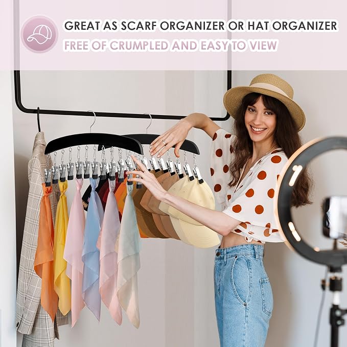 Leggings Hangers, Wooden Closet Hanging Leggings Storage Organizer Scarf Hangers - Image 7