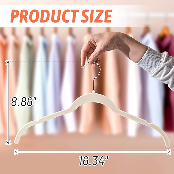 30 Pack Multicolor Velvet Shirt Hangers – Non-Slip Slim Flocked Hangers - Image 2