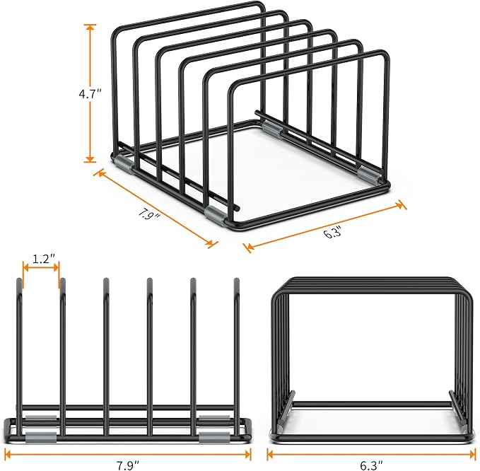 Cutting Board Organizer, Kitchen Cabinet Organizer, Divided Rack - Image 2