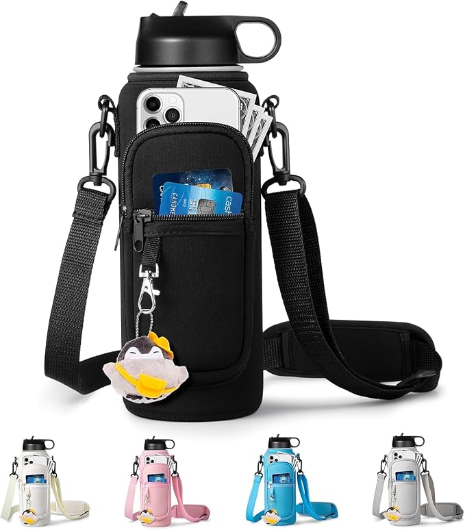 Water Bottle Holder with Strap for Hydroflask 32oz 40oz, Carrier Sling Bag with by RRegen