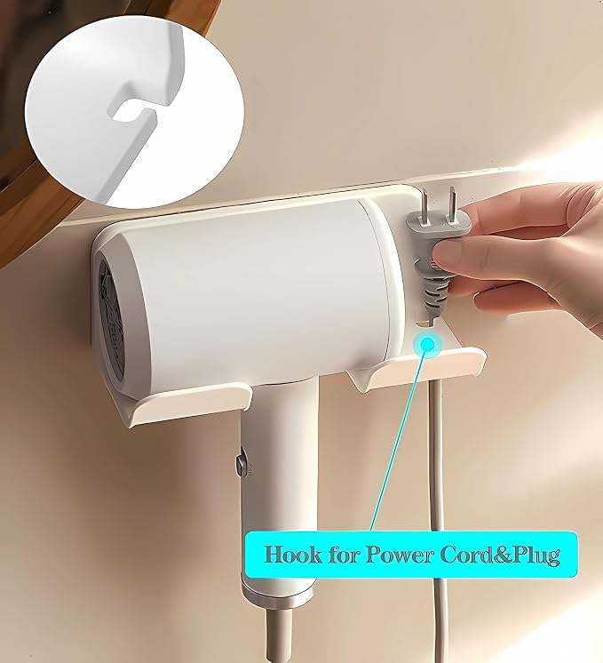 Universal Hair Dryer Holder, Blow Dryer Hanger Wall Mount - Image 3