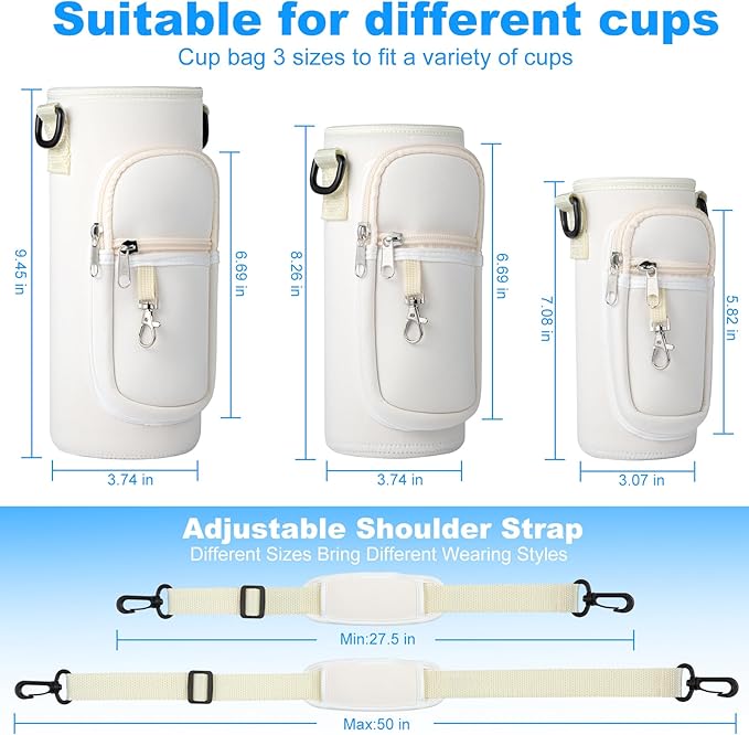 Water Bottle Holder with Strap for Hydroflask 32oz 40oz, Carrier Sling Bag with - Image 2