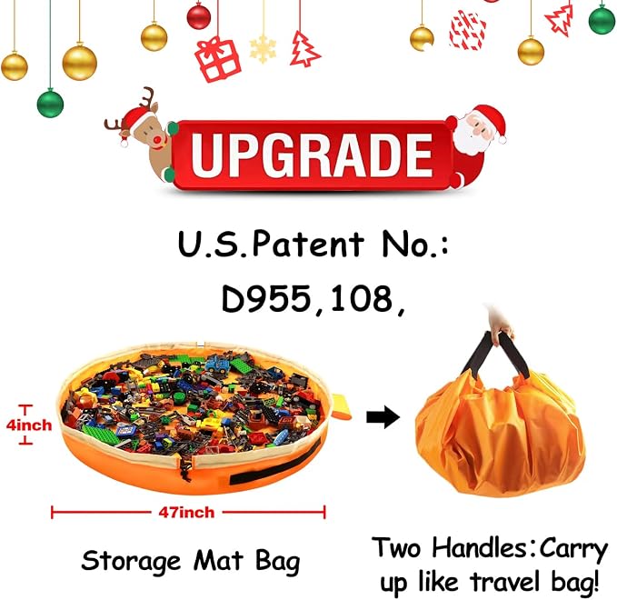 Toy Storage for Lego Play Mat Bag - Image 2