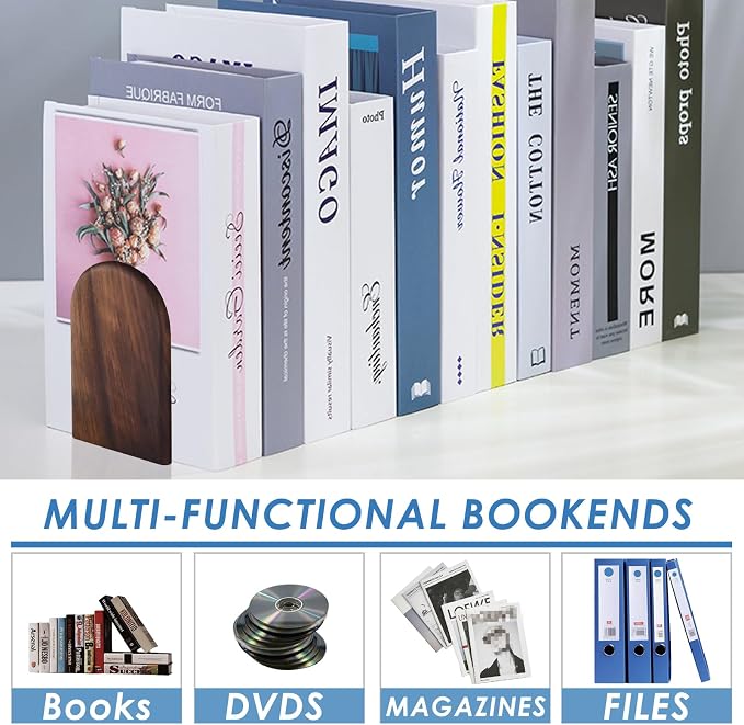 Book Ends, Sturdy Wooden Bookends - Image 8