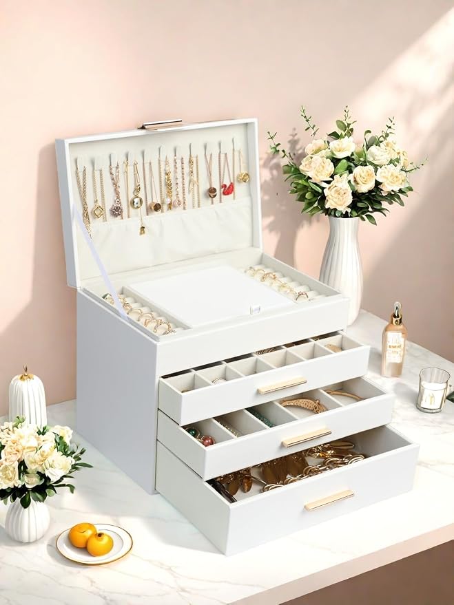 BOOVO Jewelry Boxes for Women, 5 Layer Jewelry Organizer - Image 7