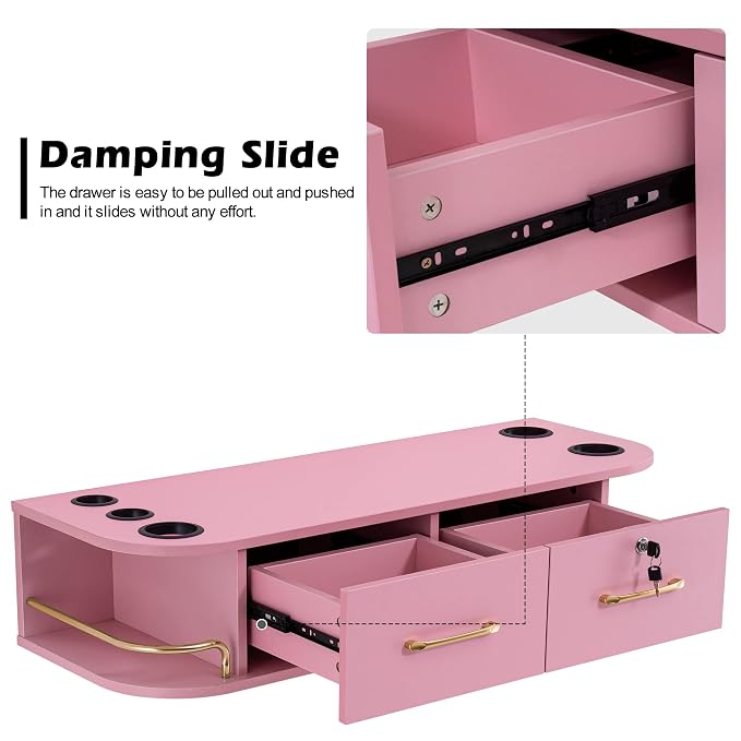BarberPub Beauty Locking Wall Mount Styling Station, Barber Salon Station - Image 9
