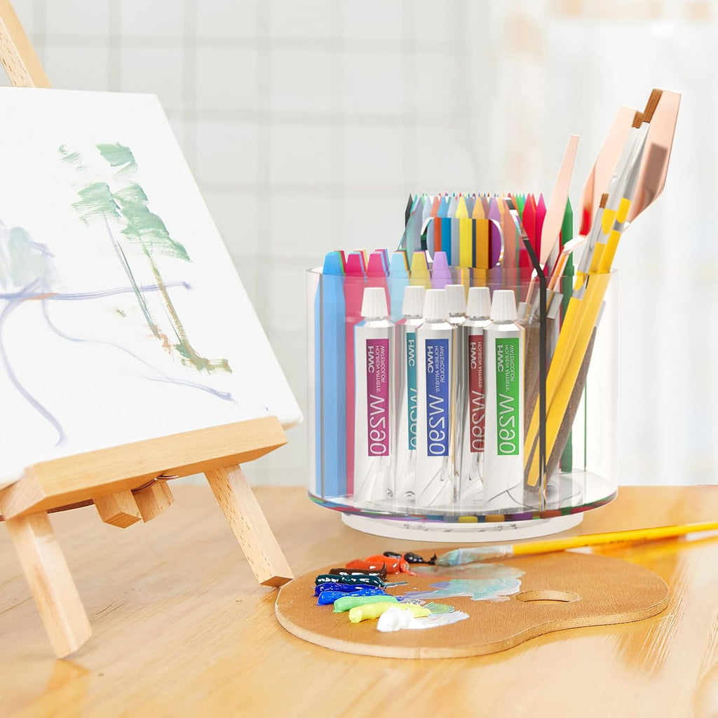 2 Pack Pen Pencil Holder for Kids, Rotating Pen Holder for Desk