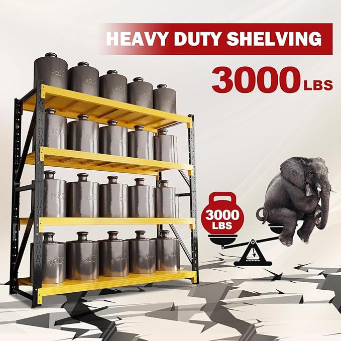 5000LBS Garage Shelving Heavy Duty, 59” W Storage Shelves, 4-Tier Adjustable - Image 3