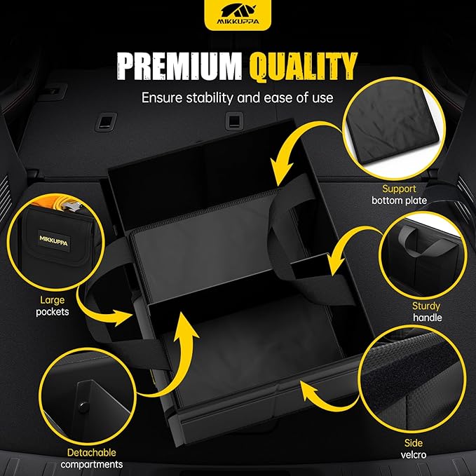 MIKKUPPA Car Trunk Organizer - 35L Collapsible Trunk Organizer - Image 4