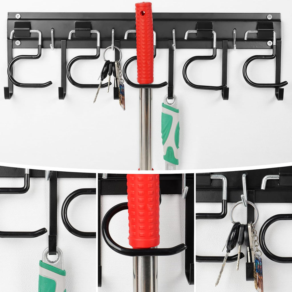 LEYU Metal Garage Tool Organizer Wall Mount, 2 Pack Garden Tool