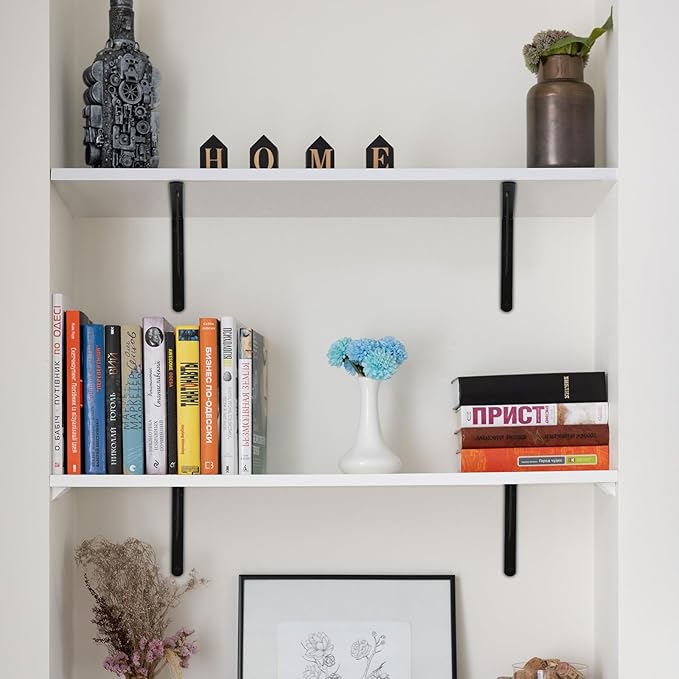 12 Pack L14 x H 10" Black Heavy Duty Shelf Brackets - Image 5
