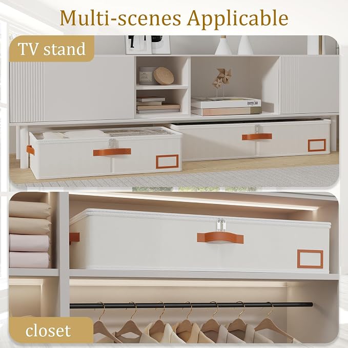 Yawinhe Under Bed Storage, 4 Pack Closet Organizers, Collapsible Container Bags - Image 5