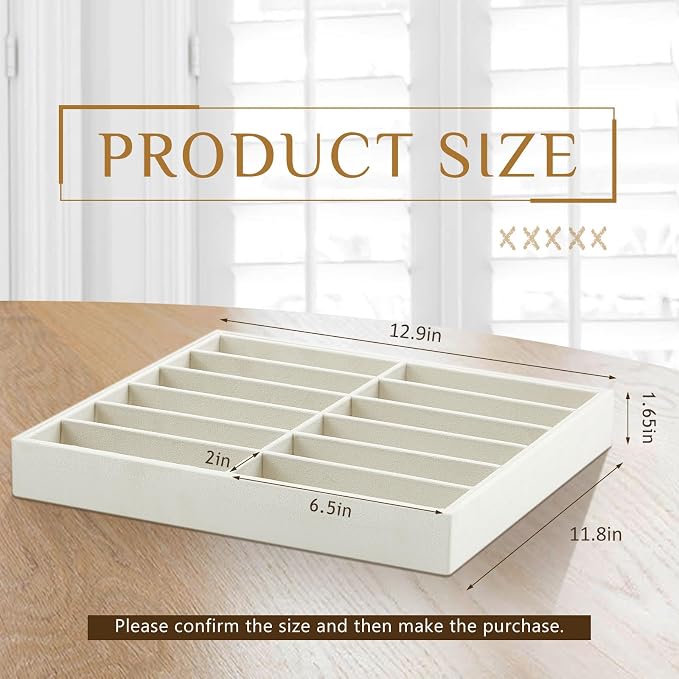 Amylove 2 Pcs Sunglass Organizer Trays Glasses Stackable Jewelry Trays Sunglass - Image 2