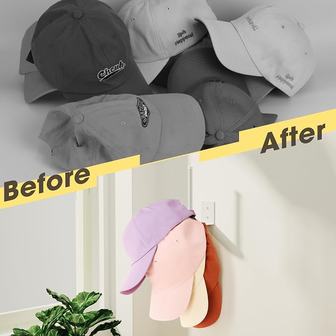 6 Pack Hat Racks for Baseball Caps, Stainless Steel Hat Organizer for Baseball - Image 7