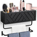 Hair Tool Organizer Wall Mount With 2 Towel Bars, Wood Hot Tools